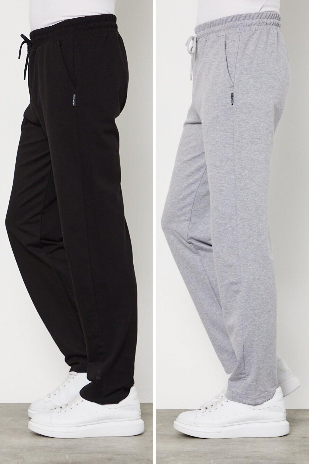 2'li Düz Paça Rahat Kesim Erkek Eşofman Altı Premium Kumaş