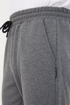 Erkek Regular Fit Rahat Kesim Beli Bağcıklı Jogger Cepli Lastikli Paça Antrasit Eşofman Altı