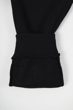 Siyah Kalın Pamuklu Beli ve Paçası Lastikli Cepli 5-6-7-8-9-10-11-12 Yaş Kız Çocuk Eşofman Altı