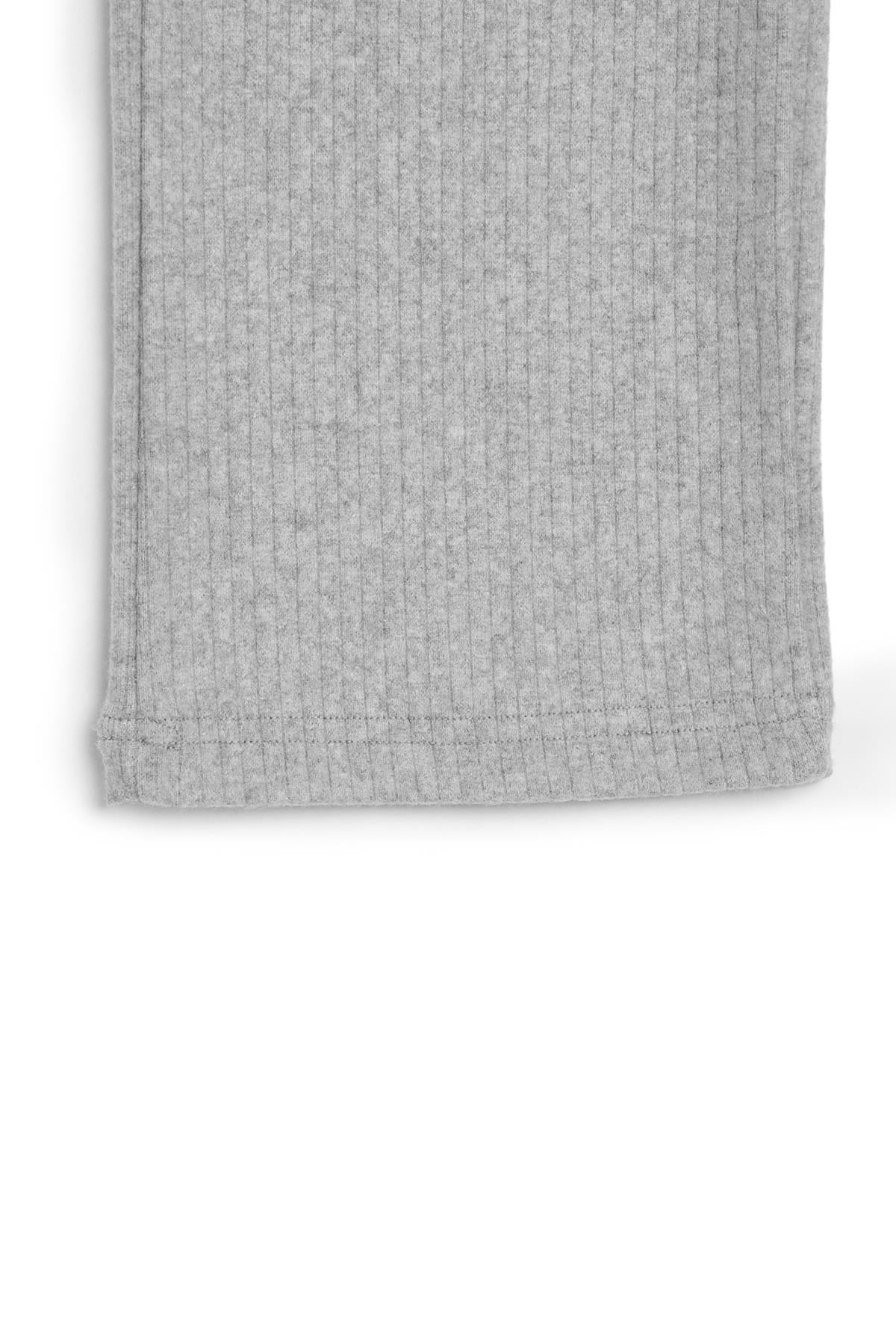 Beli Lastikli Gri Kız Çocuk Eşofman Altı - Rahat Geniş Paça Kalın Kumaş 7-8-9-10-11-12-13-14 Yaş.