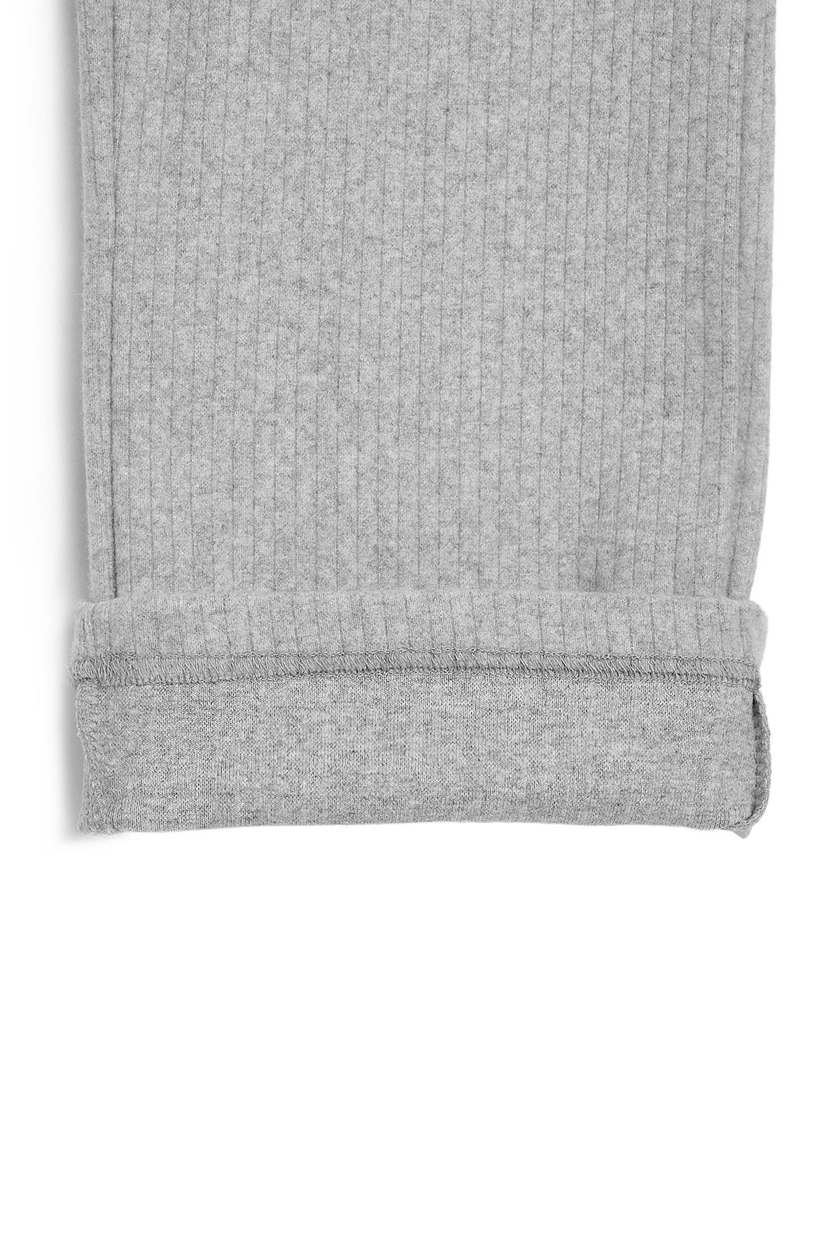 Beli Lastikli Gri Kız Çocuk Eşofman Altı - Rahat Geniş Paça Kalın Kumaş 7-8-9-10-11-12-13-14 Yaş.