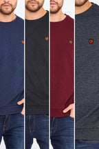 COMEOR 4'lü Erkek Bisiklet Yaka Göğüs Nakış Detaylı  Sweatshirt