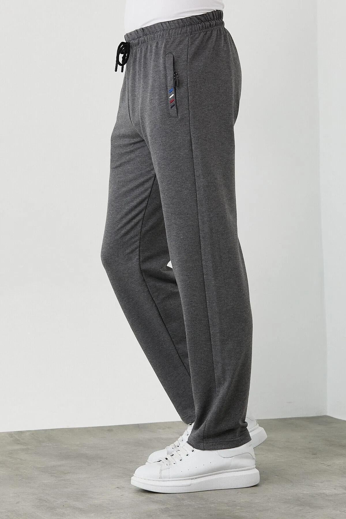 COMEOR Erkek 4'lü Eşofman Altı Fermuar Cep Nakış Detaylı Düz Paça Rahar Kesim