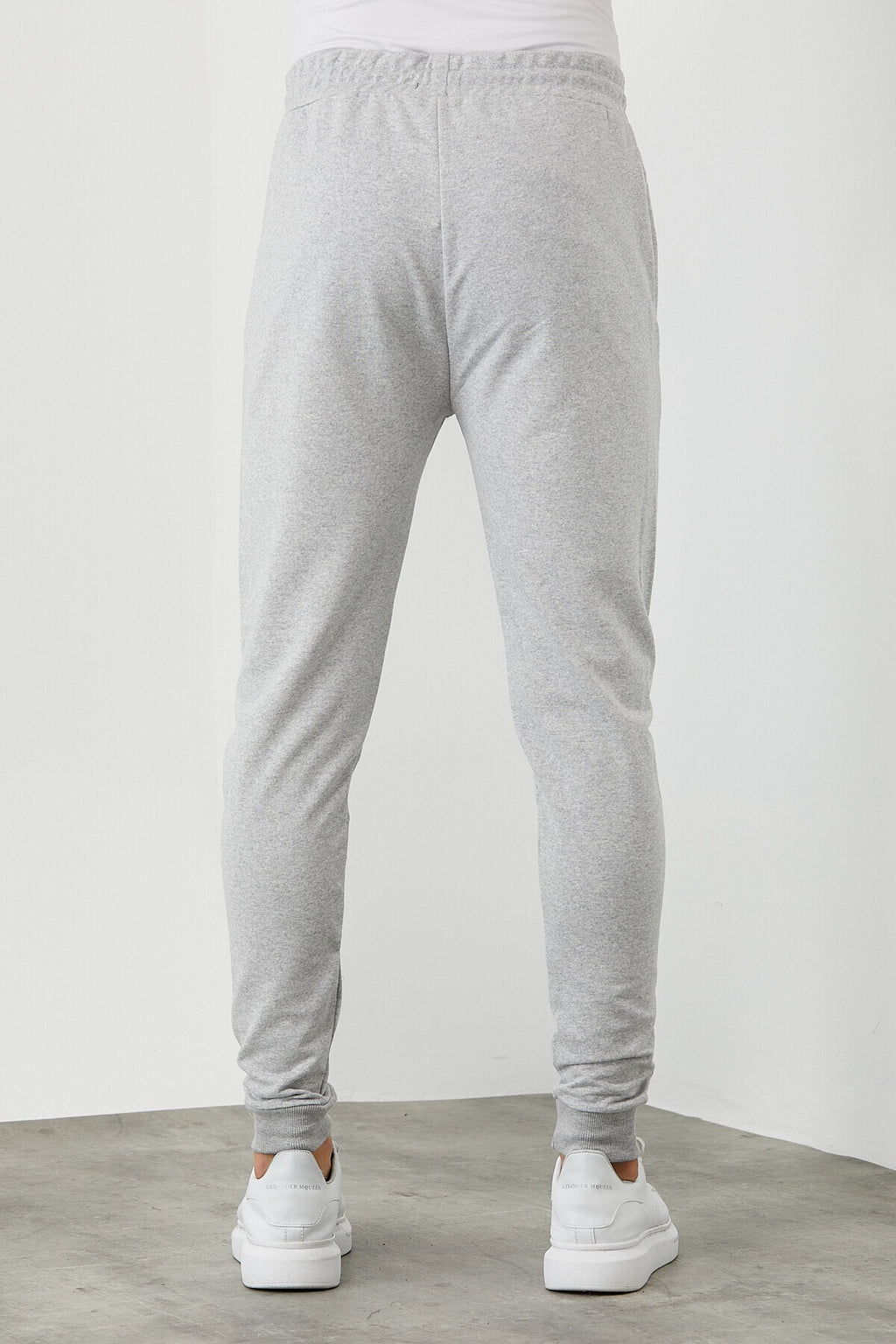 COMEOR Erkek Gri Slim Fit Jogger Cep Nakış Fermuar Detaylı Eşofman Altı