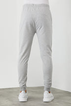 COMEOR Erkek Gri Slim Fit Jogger Cep Nakış Fermuar Detaylı Eşofman Altı