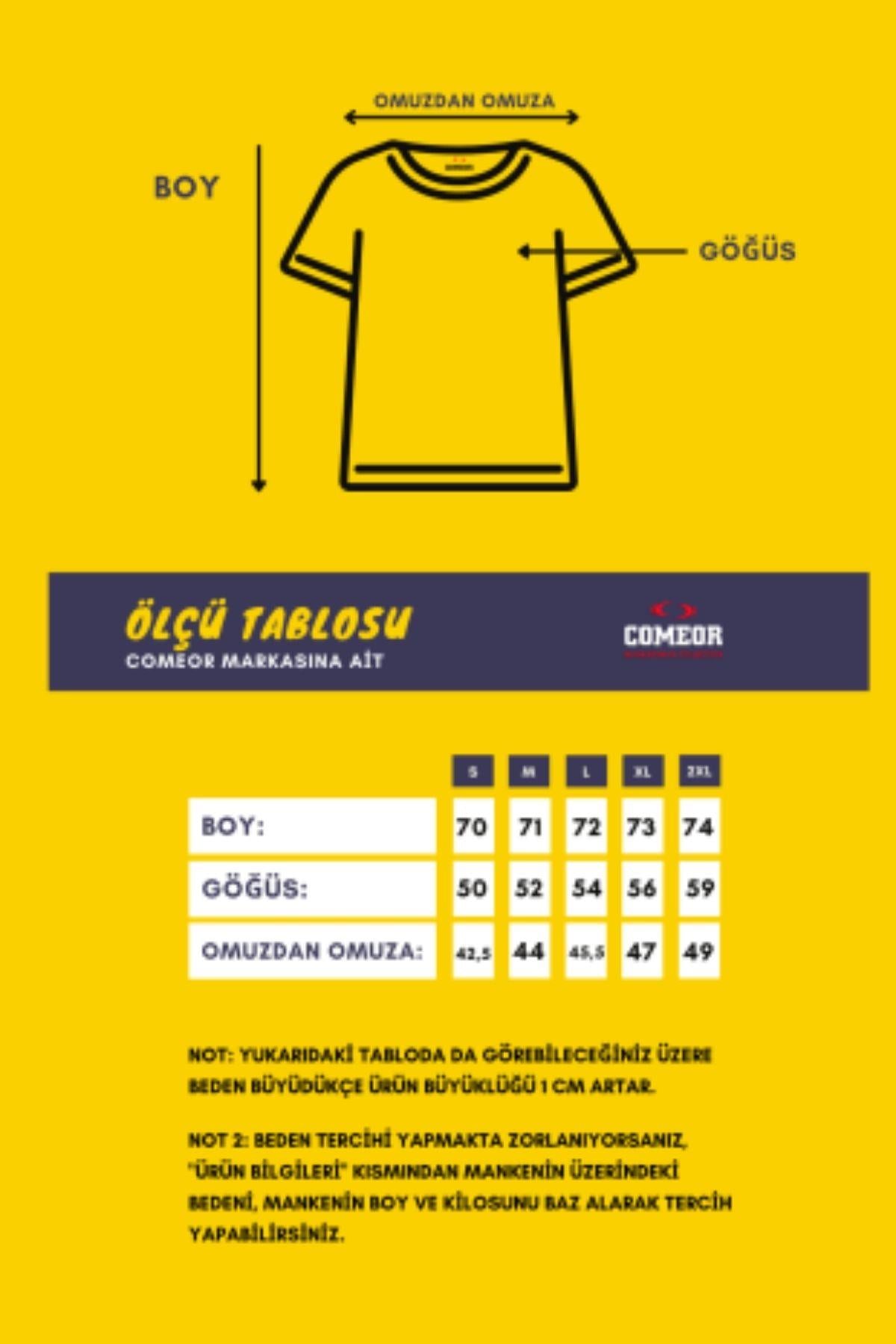 COMEOR Erkek Haki Slim Fit Pamuklu Kısa Kollu Bisiklet Yaka T-shirt