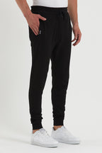 COMEOR Erkek Siyah Paçası Lastikli Cep Etiket Detaylı Eşofman Altı