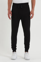 COMEOR Erkek Siyah Paçası Lastikli Cep Etiket Detaylı Eşofman Altı