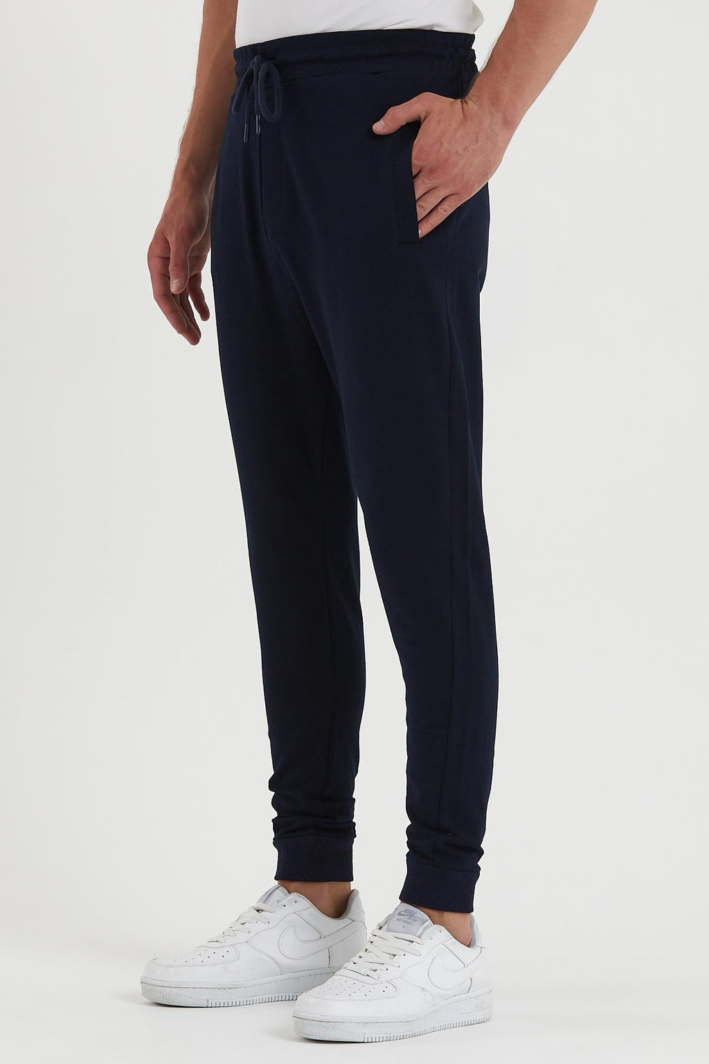 COMEOR Erkek Siyah Paçası Lastikli Cep Etiket Detaylı Eşofman Altı