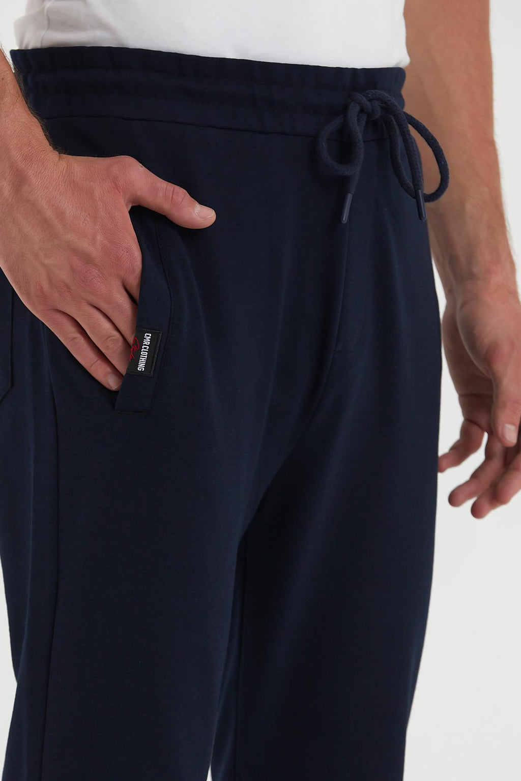 COMEOR Erkek Siyah Paçası Lastikli Cep Etiket Detaylı Eşofman Altı