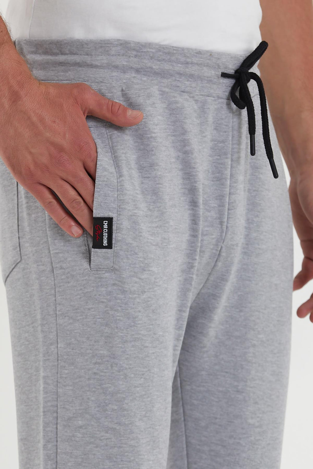 COMEOR Erkek Siyah Paçası Lastikli Cep Etiket Detaylı Eşofman Altı