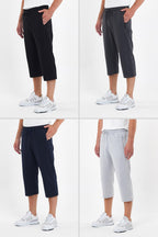 Erkek 4'Lü Cepleri Fermuarlı Bermuda Diz Altı Kapri Beli Ayarlanabilir Lastikli Uzun Şort CMRE94-4