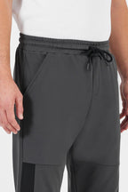 Erkek Siyah-Antrasit Standart Fit Normal Kesim Paça Ribanalı Cepli Rahat Jogger 2'li Eşofman Altı CMRE101-2