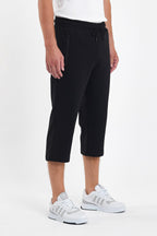 Erkek Cepleri Fermuarlı Siyah Bermuda Diz Altı Kapri Beli Ayarlanabilir Lastikli Uzun Şort