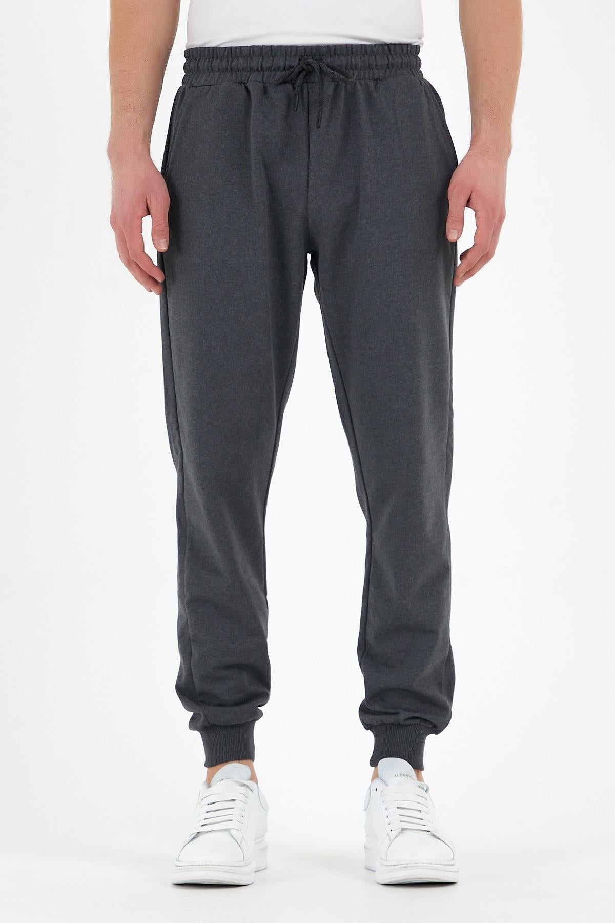 Erkek Eşofman Altı Etiketli Arka ve Yan Cepli Regular Fit