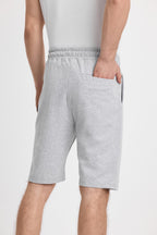 Erkek Gri Şort - Yan Cepli Beli Lastikli Regular Fit Rahat Kesim