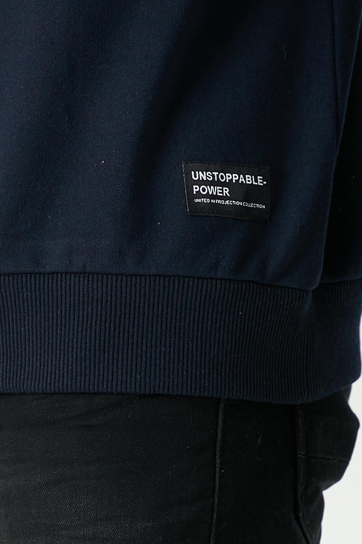 Erkek Lacivert Basic Bisiklet Yaka Regular Fit Normal Kesim 2 İplik Sweatshirt