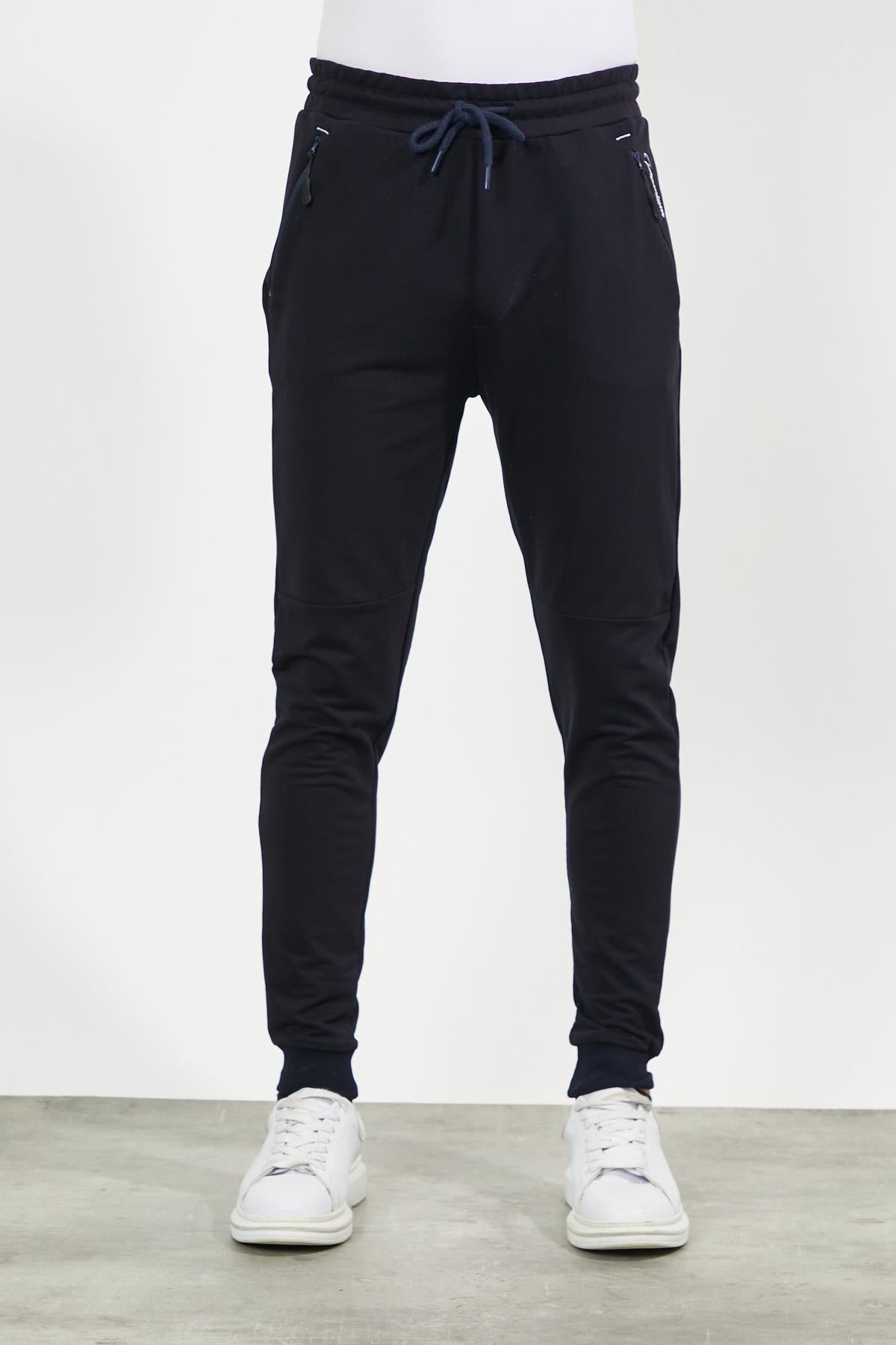 Erkek Lacivert Paçası Lastikli Eşofman Altı