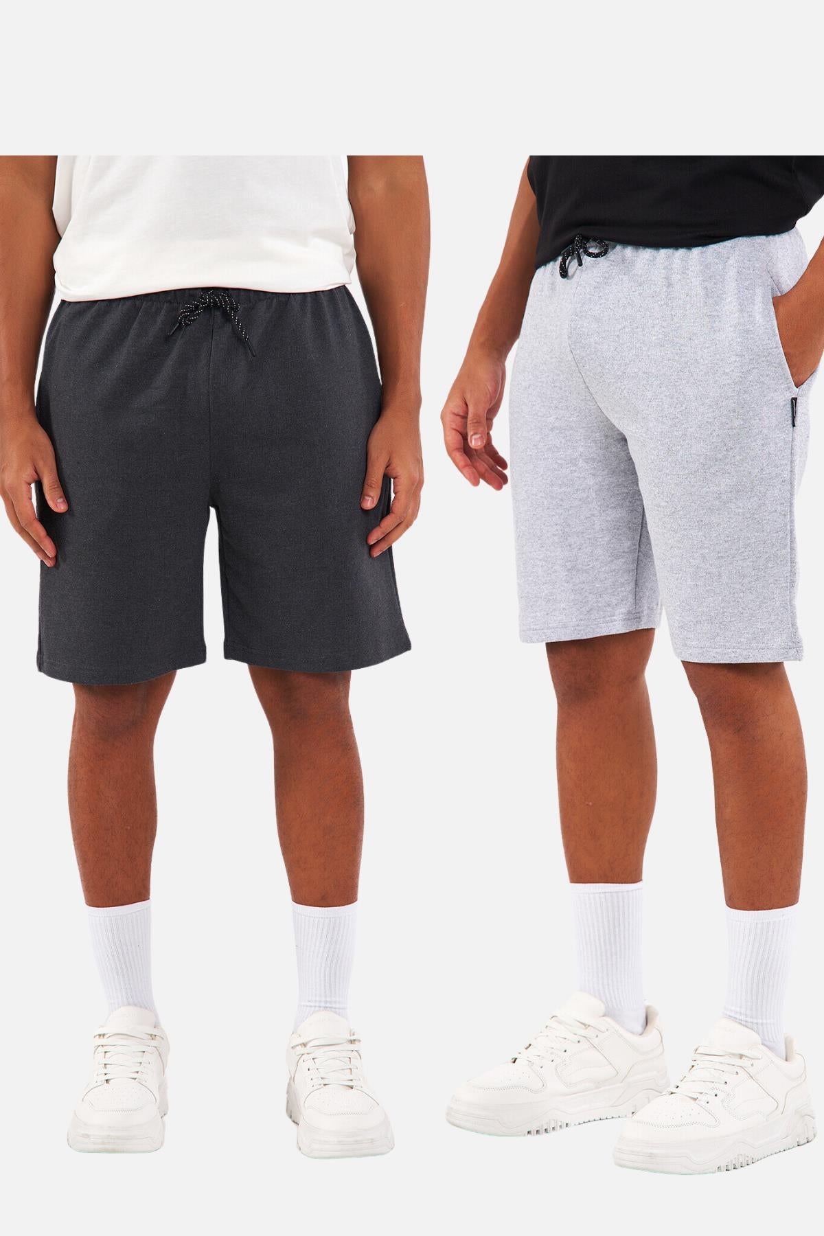 Erkek Regular Fit Yanları Cepli Rahat Kesim 2'Li Şort