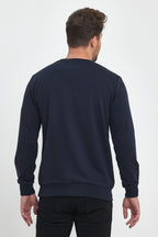 Erkek Siyah-Antrasit Bisiklet Yaka Nakış Detaylı Regular Fit 2'Li Sweatshirt