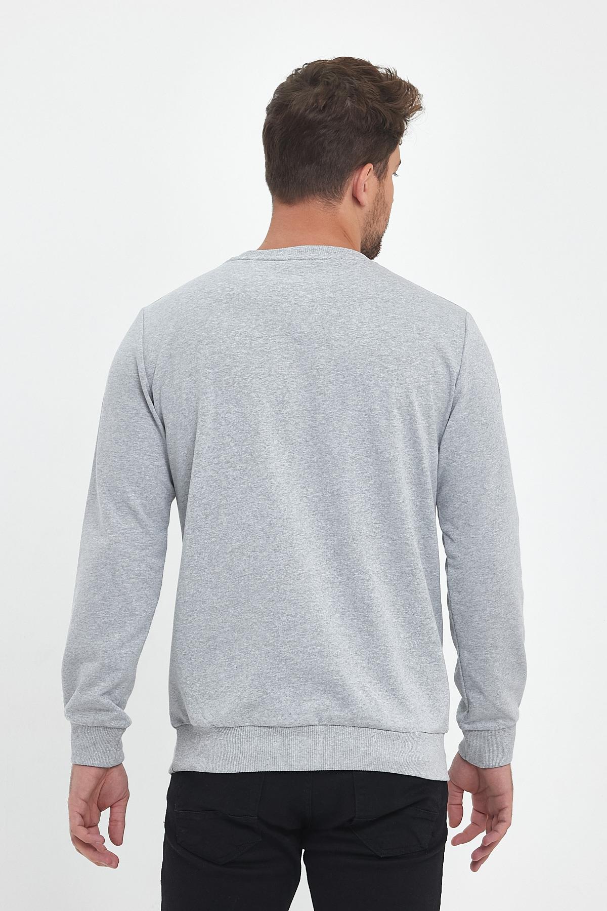 Erkek Çok Renkli Bisiklet Yaka Nakış Detaylı Regular Fit 4'Lü Sweatshirt