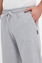 Erkek Yanları Cepli Gri Bermuda Diz Altı Kapri Beli Ayarlanabilir Lastikli Uzun Şort