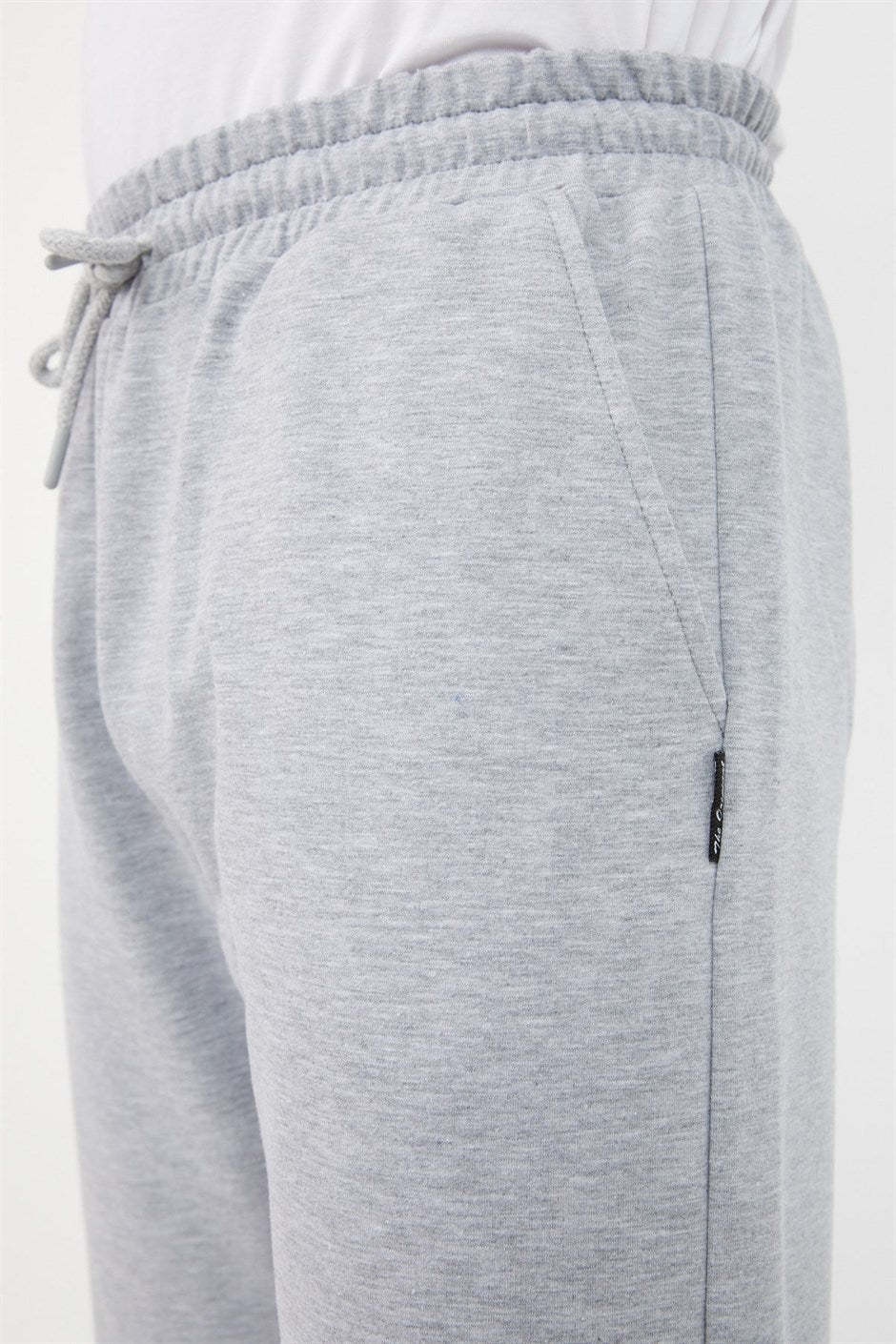Erkek Regular Fit Rahat Kesim Beli Bağcıklı Jogger Cepli Lastikli Paça Gri Eşofman Altı