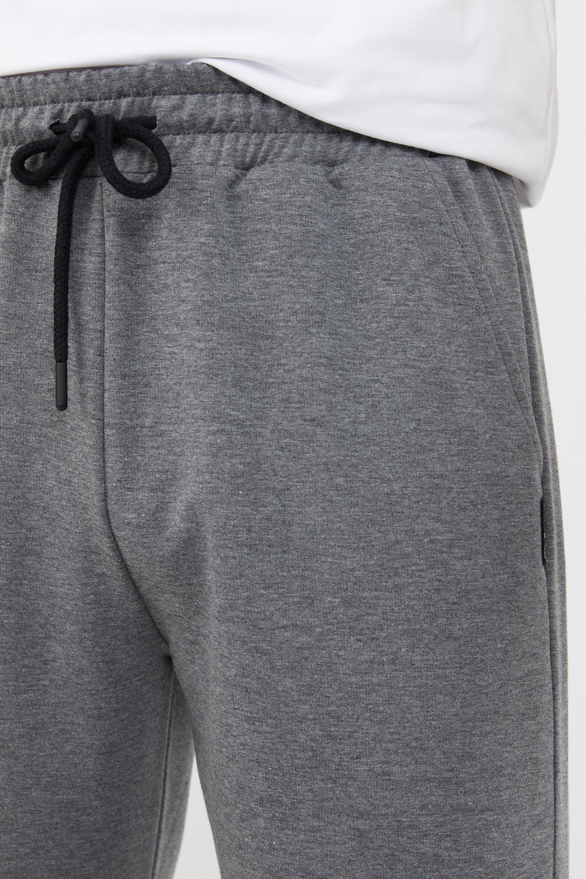 Antrasit Relaxed Fit Bisiklet Yaka Sweatshirt Düz Paça Erkek Eşofman Takımı