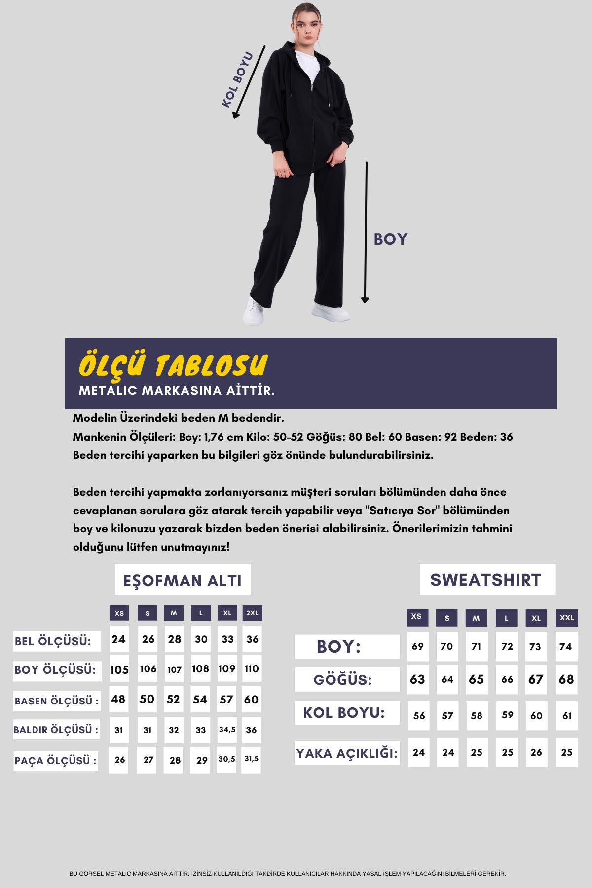 Kadın Siyah Normal Kalıp Basic Beli Lastikli Kapüşonlu Oversize Mevsimlik Alt Üst Eşofman Takımı CMRE7367