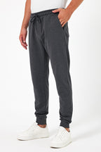 Kalın Siyah-Antrasit Erkek 2'li Eşofman Altı Jogger Arka Cepli Paça Lastikli Regular Fit Şardonsuz CMRE97