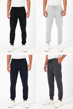 Kalın Siyah-Lacivert-Gri-Antrasit Erkek 4'lü Eşofman Altı Jogger Arka Cepli Paça Lastikli Regular Fit Şardonsuz CMRE97