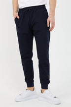 Erkek Regular Fit Rahat Kesim Beli Bağcıklı Jogger Cepli Lastikli Paça Lacivert Eşofman Altı