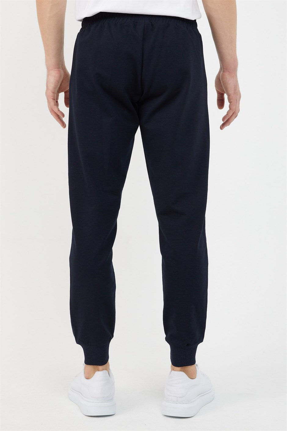 Erkek Regular Fit Rahat Kesim Beli Bağcıklı Jogger Cepli Lastikli Paça Lacivert Eşofman Altı