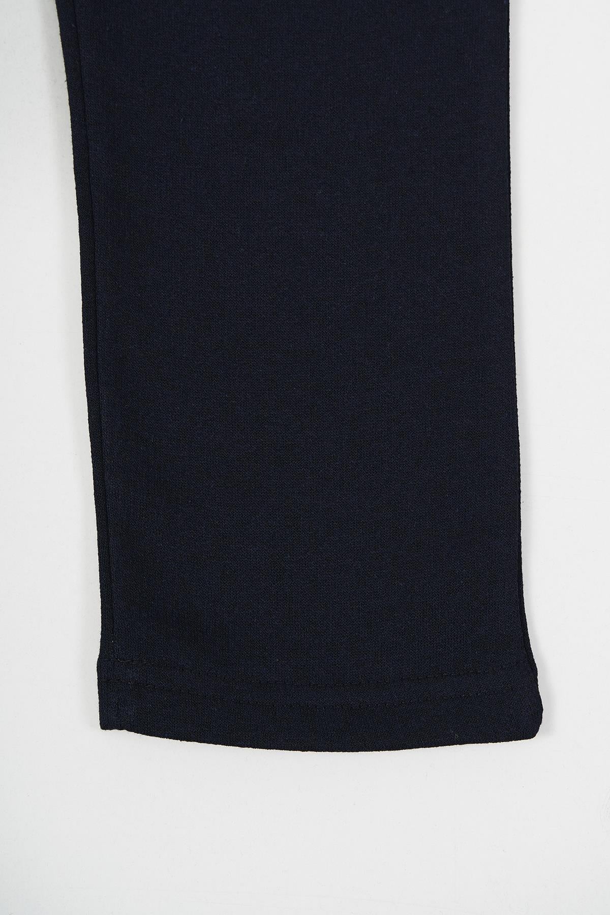 Lacivert Kalın Pamuklu Beli Lastikli Yan Cepli 5-6-7-8-9-10-11-12 Yaş Erkek Çocuk Eşofman Altı