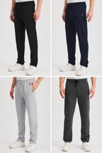 Siyah-lacivert-gri-antrasit Erkek Fermuarlı Cepli Nakış Detaylı Düz Paça Rahat Kesim 4'lü Eşofman CMRE107